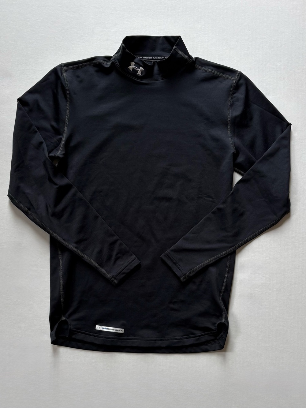 Under Armour Coldgear Fitted Long Sleeve Shirt Mens Small Mock Neck Black